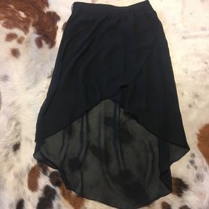 Black Skirt with Sheer High to Low